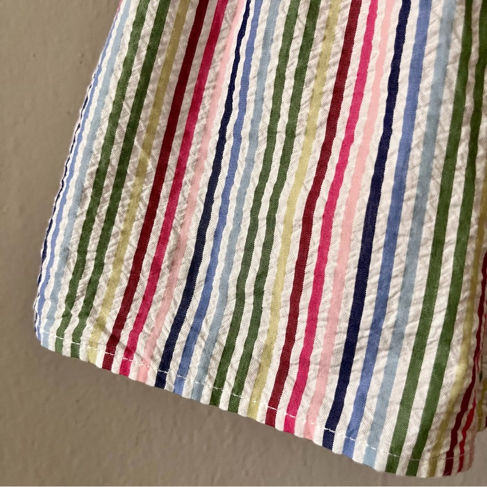 Crewcuts Girls' Puff-Sleeve Dress in Rainbow Seersucker - Size 5 🌈 - Picture 8 of 8